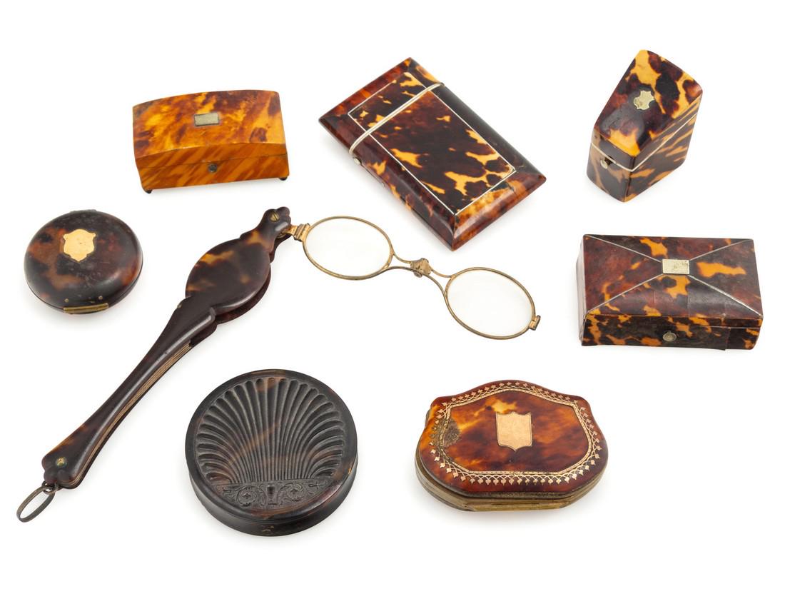 Eight Tortoise Shell Articles 19TH CENTURY (1 of 1)