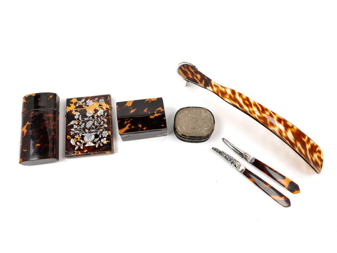 Six Victorian Tortoise Shell Articles Length (1 of 2)