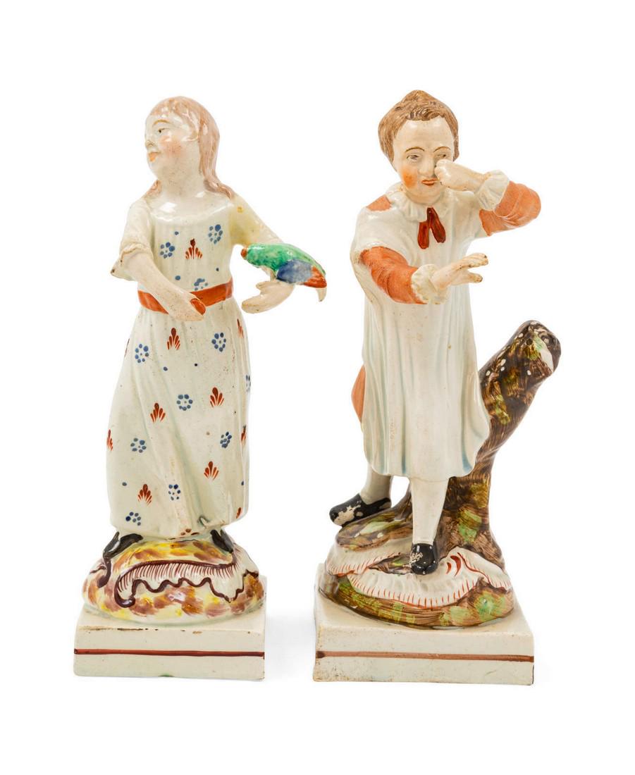 Two Staffordshire Pottery Figures Height 8 inc (1 of 2)