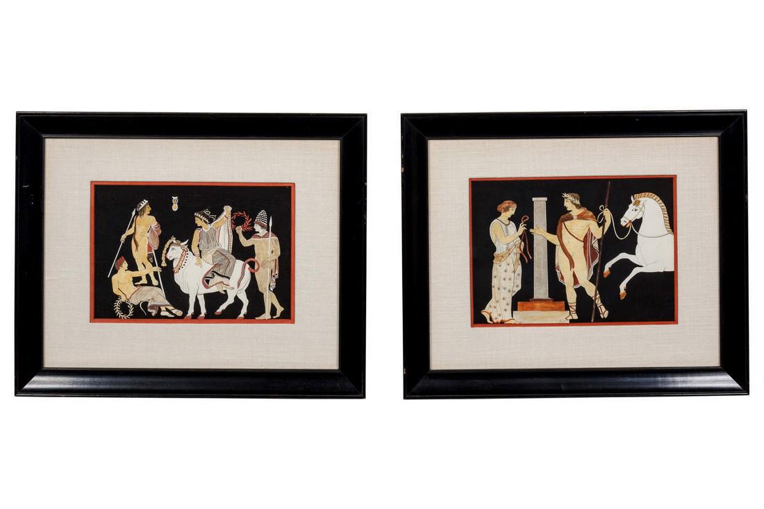 A Group of Eight Greek Style Gouaches (1 of 4)