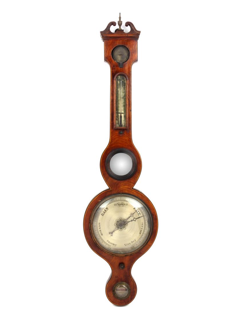 An English Mahogany Wheel Barometer Height 39 (1 of 1)