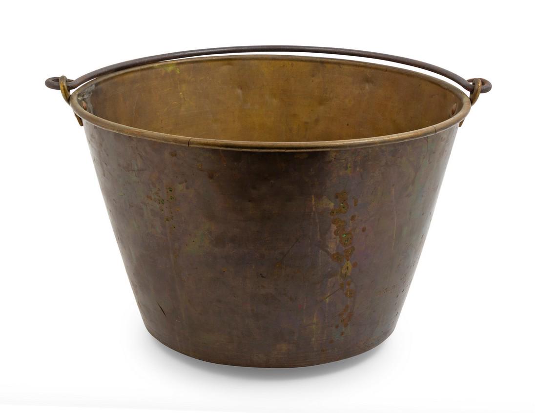 A Primitive Brass Pail  19TH CENTURY Height (1 of 1)