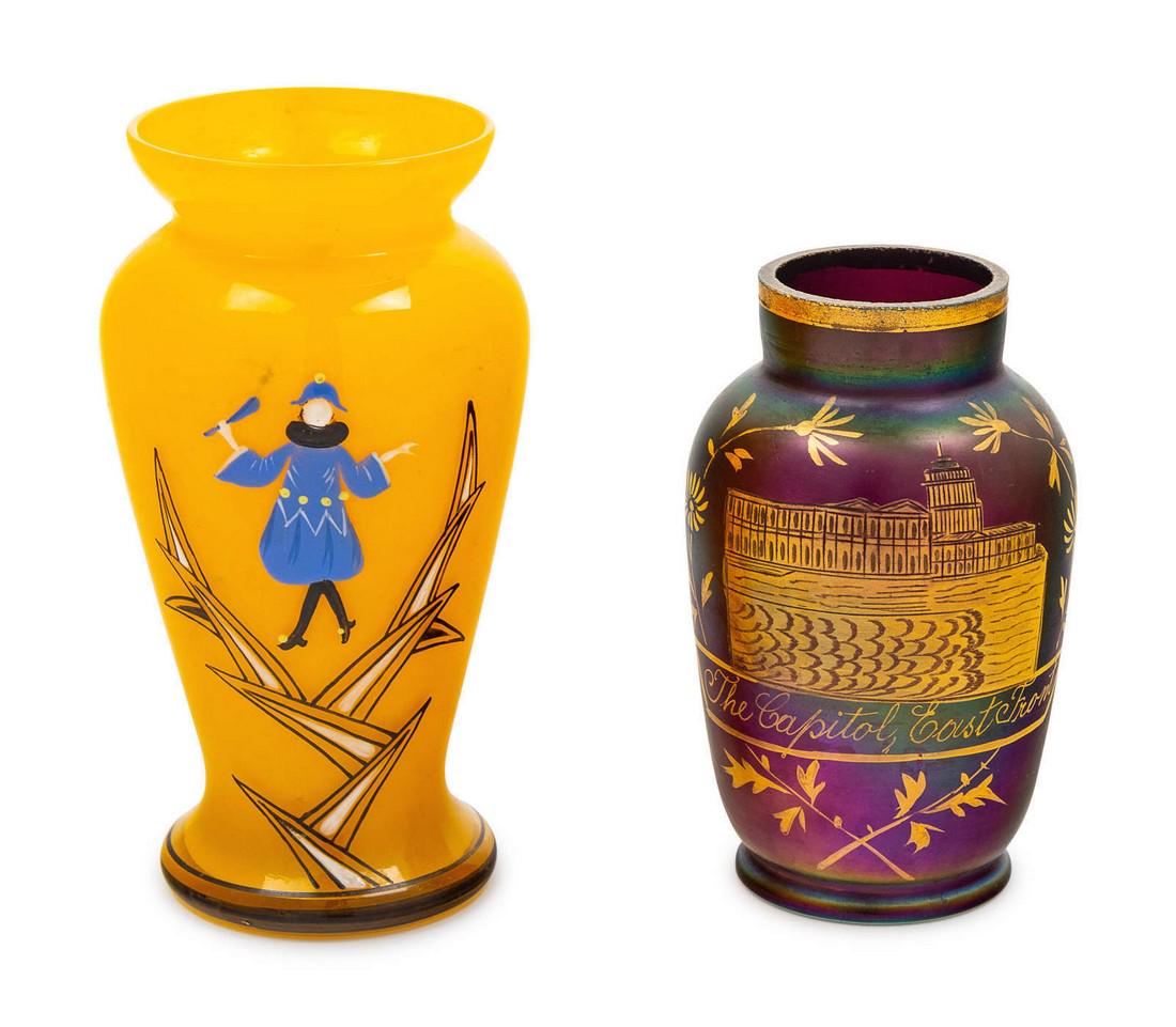 Two Glass Vases Height of tallest 6 1/2 inches (1 of 1)