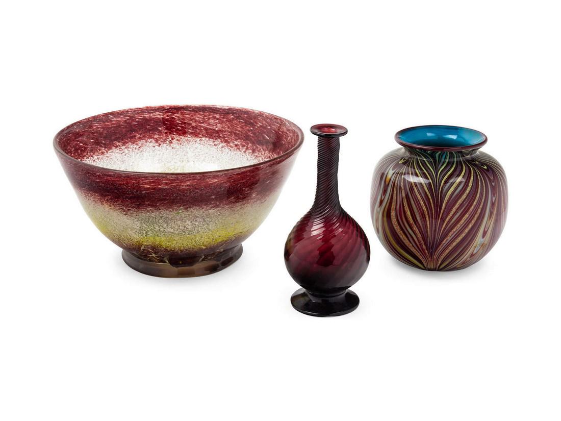 Three Glass Table Articles comprising a bowl a (1 of 1)