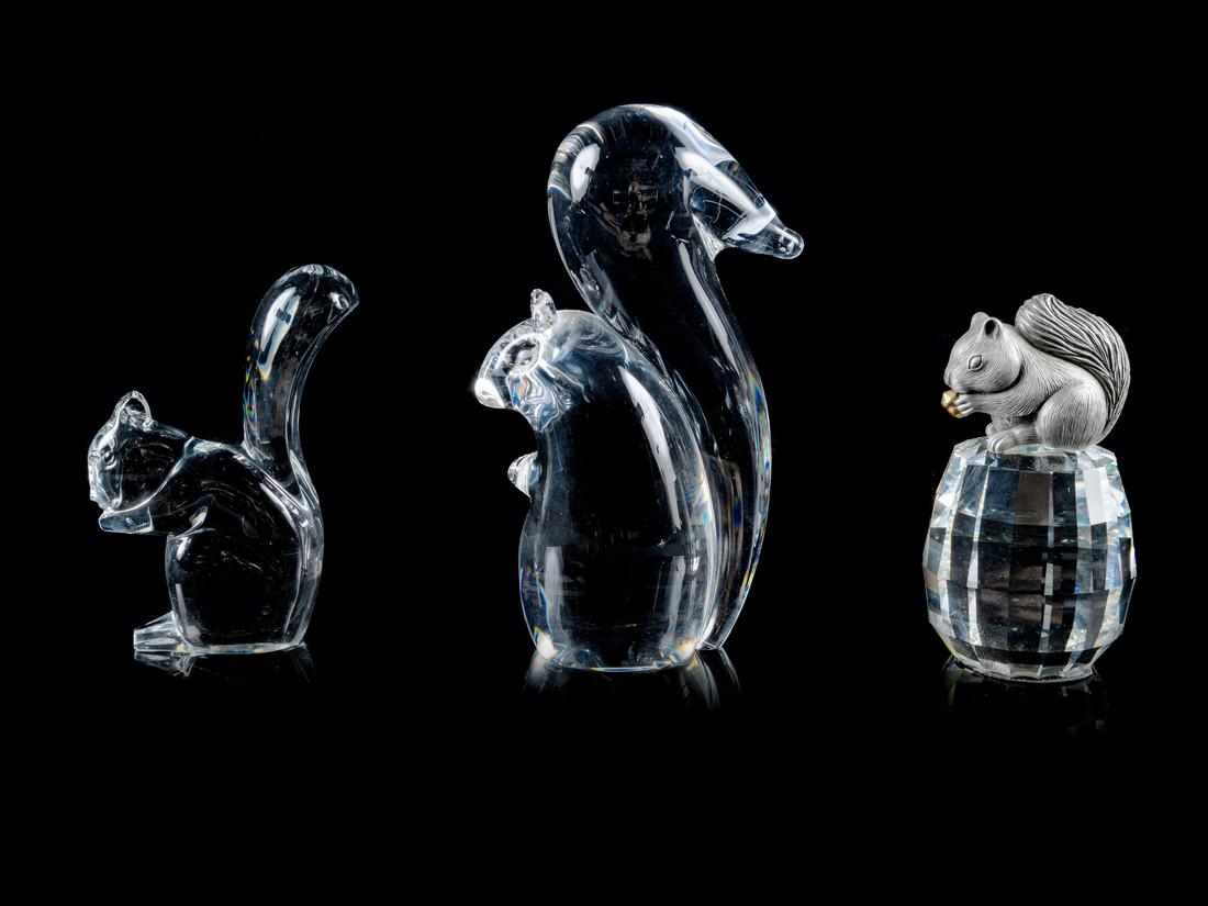 Two Glass Squirrel Figures comprising a Baccar (1 of 1)