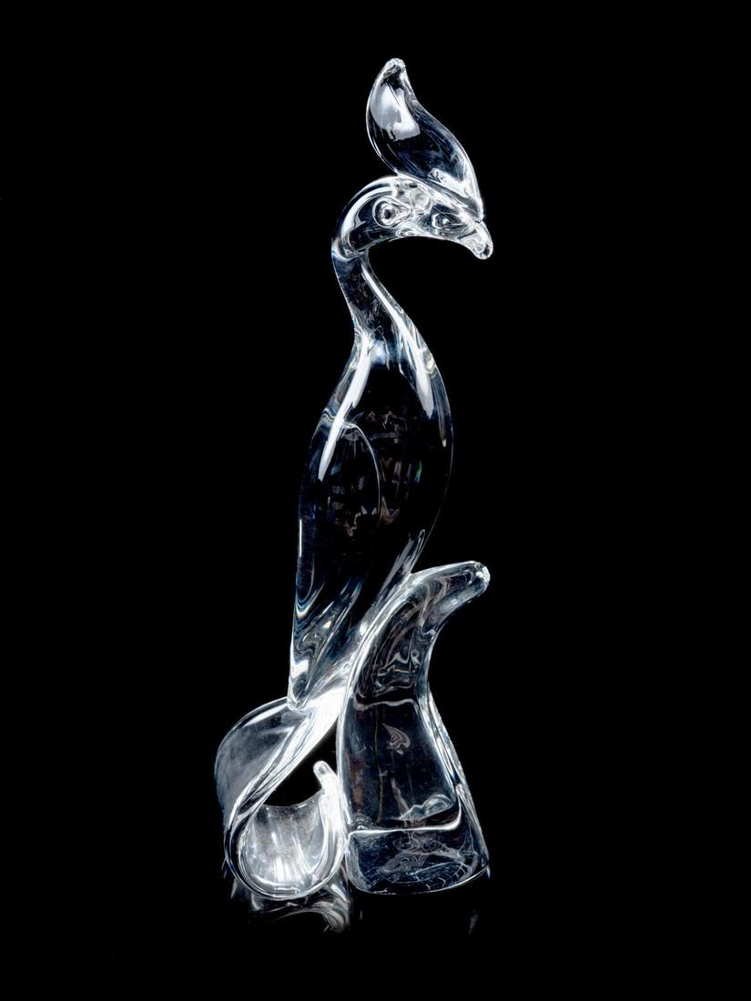A Steuben Glass Figure 20TH CENTURY of a bi (1 of 2)