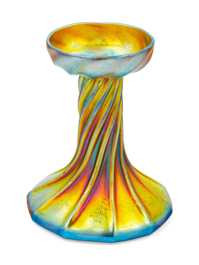 A Tiffany Favrile Glass Candlestick Height 5 1 (1 of 1)