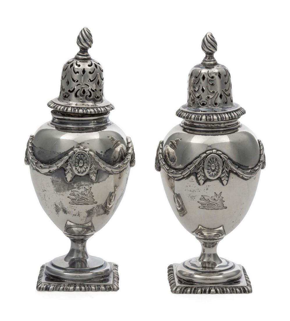 A Pair of Edwardian Silver Casters Carrington (1 of 2)