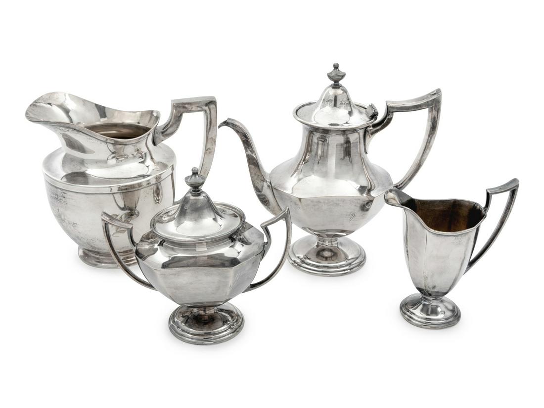 A Silver-Plate Partial Tea Service comprising (1 of 1)