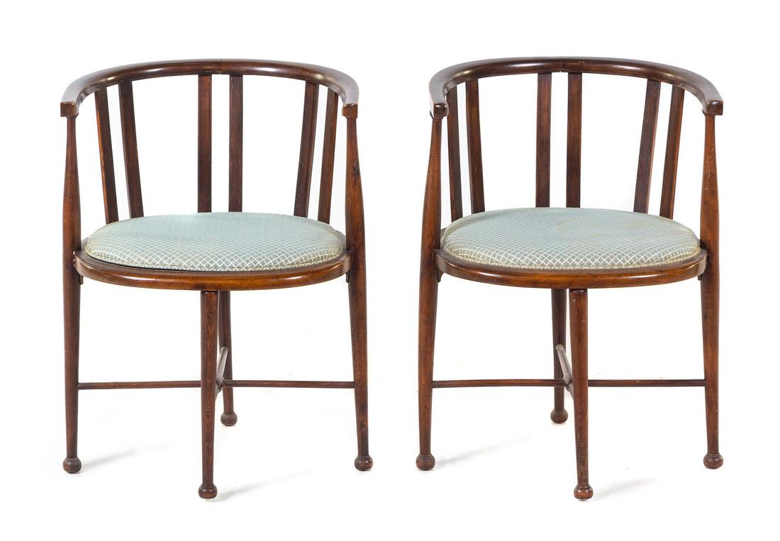 A Pair of Barrel-Back Armchairs LATE 19TH/EARL (1 of 1)