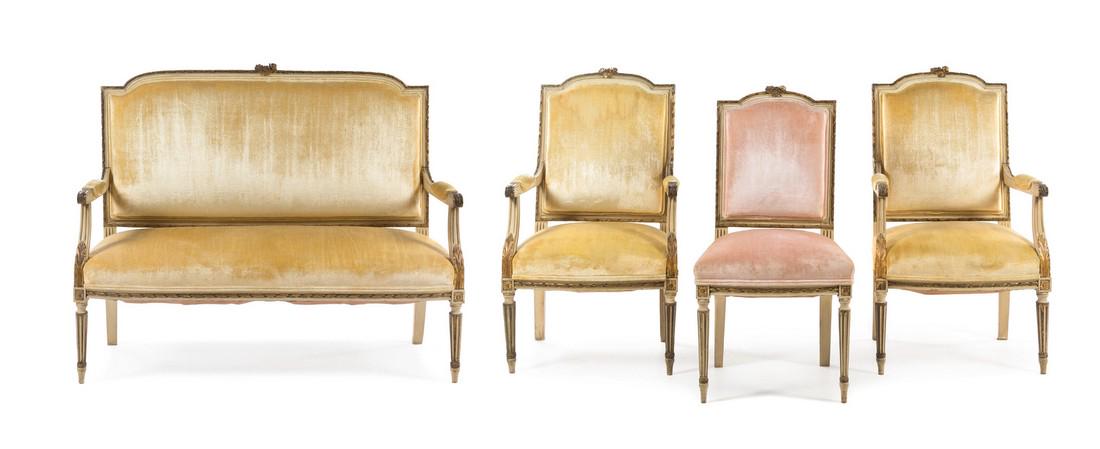 A Louis XVI Style Painted Parlor Suite LATE 19 (1 of 3)