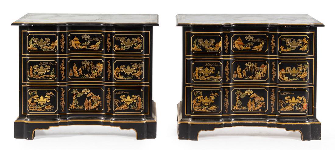 A Pair of Drexel Chinoiserie Decorated Chests of (1 of 1)