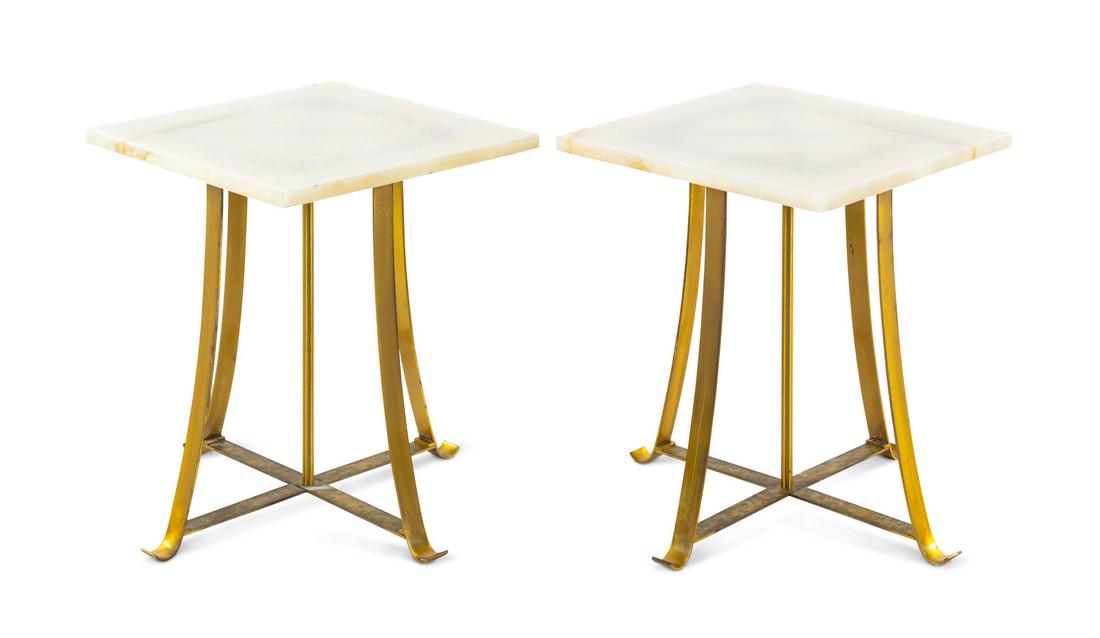 A Pair of Gilt Metal and Marble End Tables Hei (1 of 1)