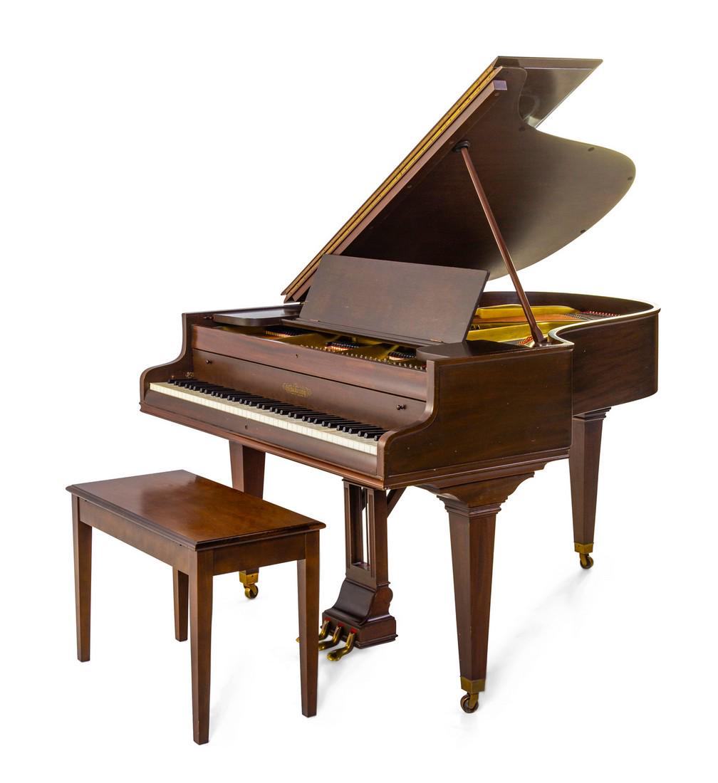 A Chickering & Sons Baby Grand Piano Bosto: A Chickering & Sons Baby Grand Piano Boston, MA, First Quarter 20th Century serial number 120737. Length of case 61 inches. Origin: By repute of the consignor, purchased Lyon & Healy, Chica