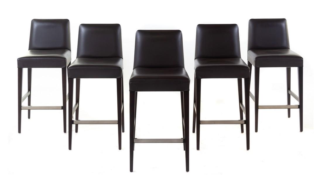 A Set of Five Ceccotti Stools Height 38 x widt: A Set of Five Ceccotti Stools Height 38 x width 16 1/2 x depth 18 inches. Origin: Manifesto Inc., Chicago