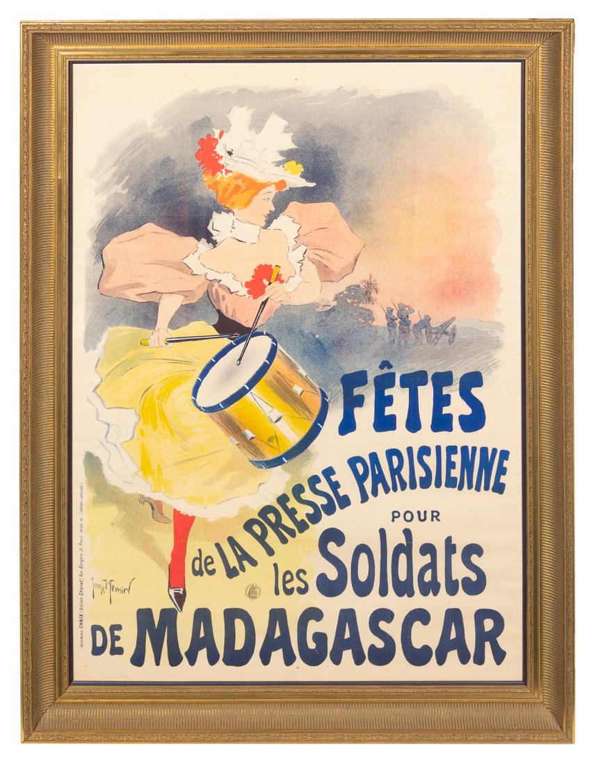 Georges Meunier (French, 1869-1942) Fetes d: Georges Meunier (French, 1869-1942) Fetes de la Presse Parisiene pour les Soldats de Madagascar lithograph 49 x 34 inches. Origin: Property from the Estate of Jacqueline Macomber, Fox Point, Wiscon