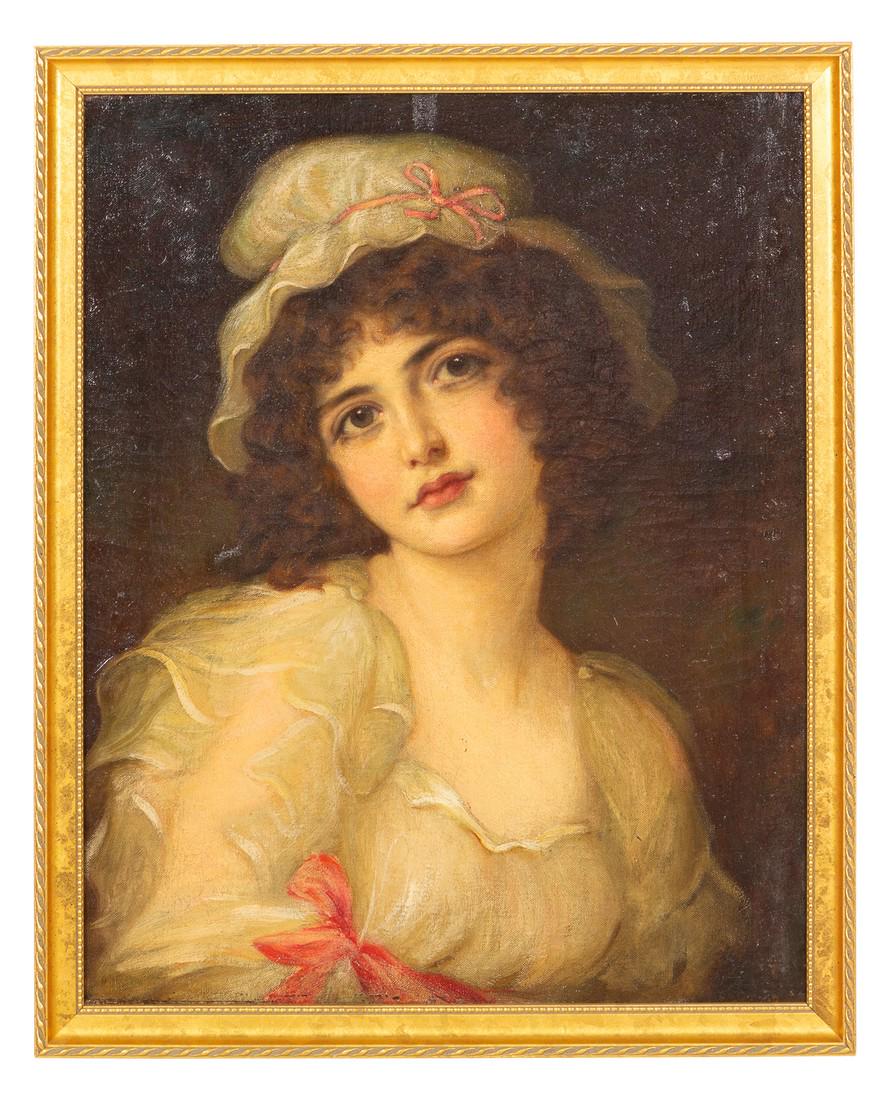 Artist Unknown 19TH CENTURY Portrait of a g: Artist Unknown 19TH CENTURY Portrait of a girl oil on canvas 19 3/4 x 15 1/2 inches. Origin: Property from the Margaret A. Cooper Trust, Evanston, Illinois, sold to benefit St. Jude Children's Researc
