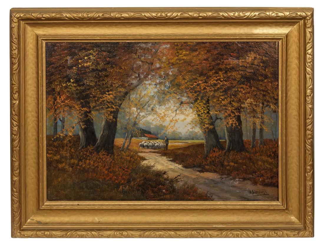 Charles William Duvall Two Landscapes 19 1/: Charles William Duvall Two Landscapes 19 1/2 x 23 1/2 inches (of first).