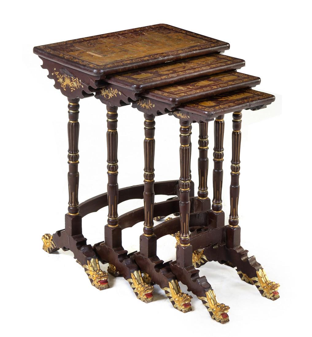 A Set of Four Chinese Nesting Tables Height ov (1 of 1)