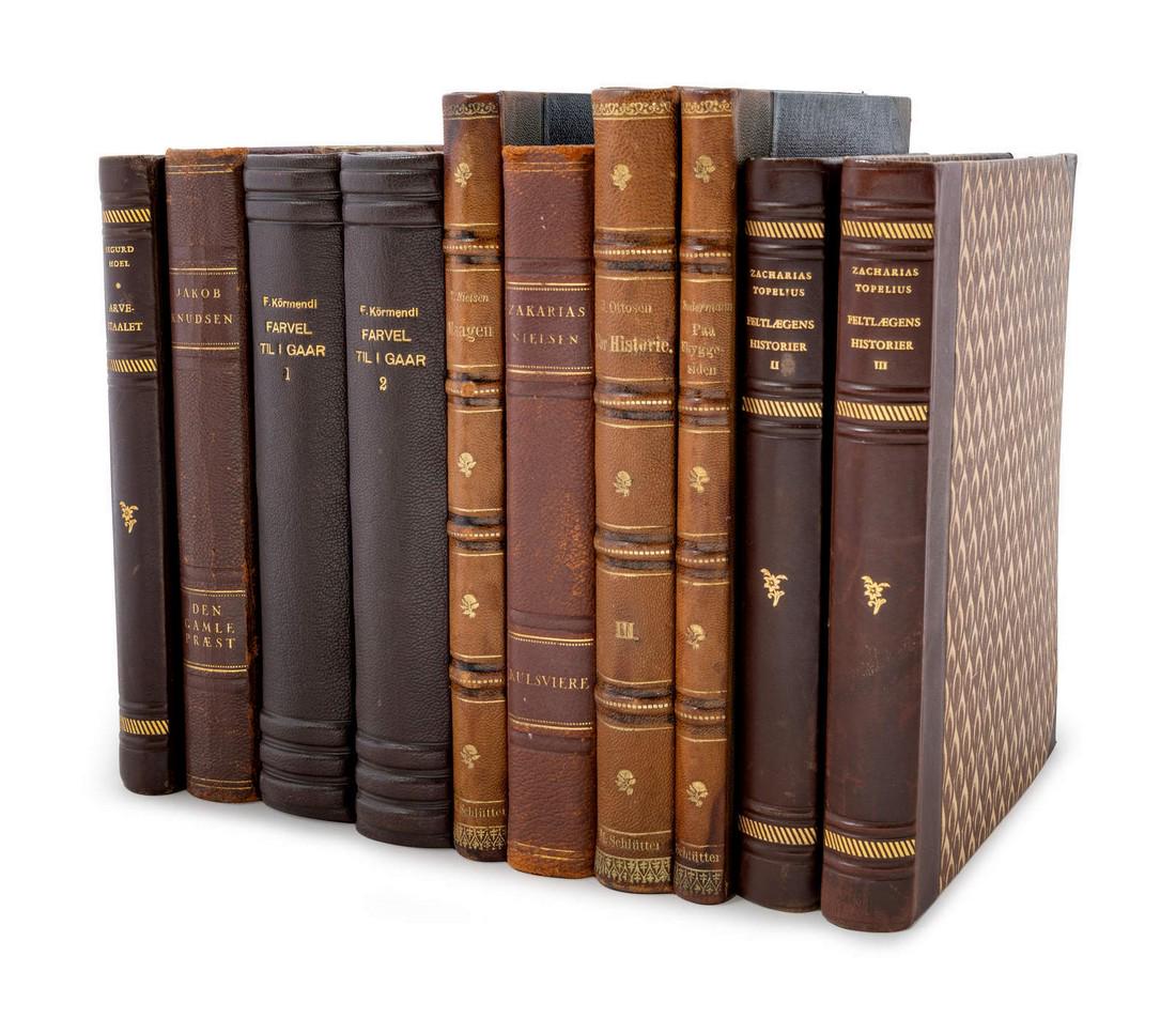 [Scandinavian Bindings]. A group of 4 works in 10: [Scandinavian Bindings]. A group of 4 works in 10 volumes. 1902-1940.