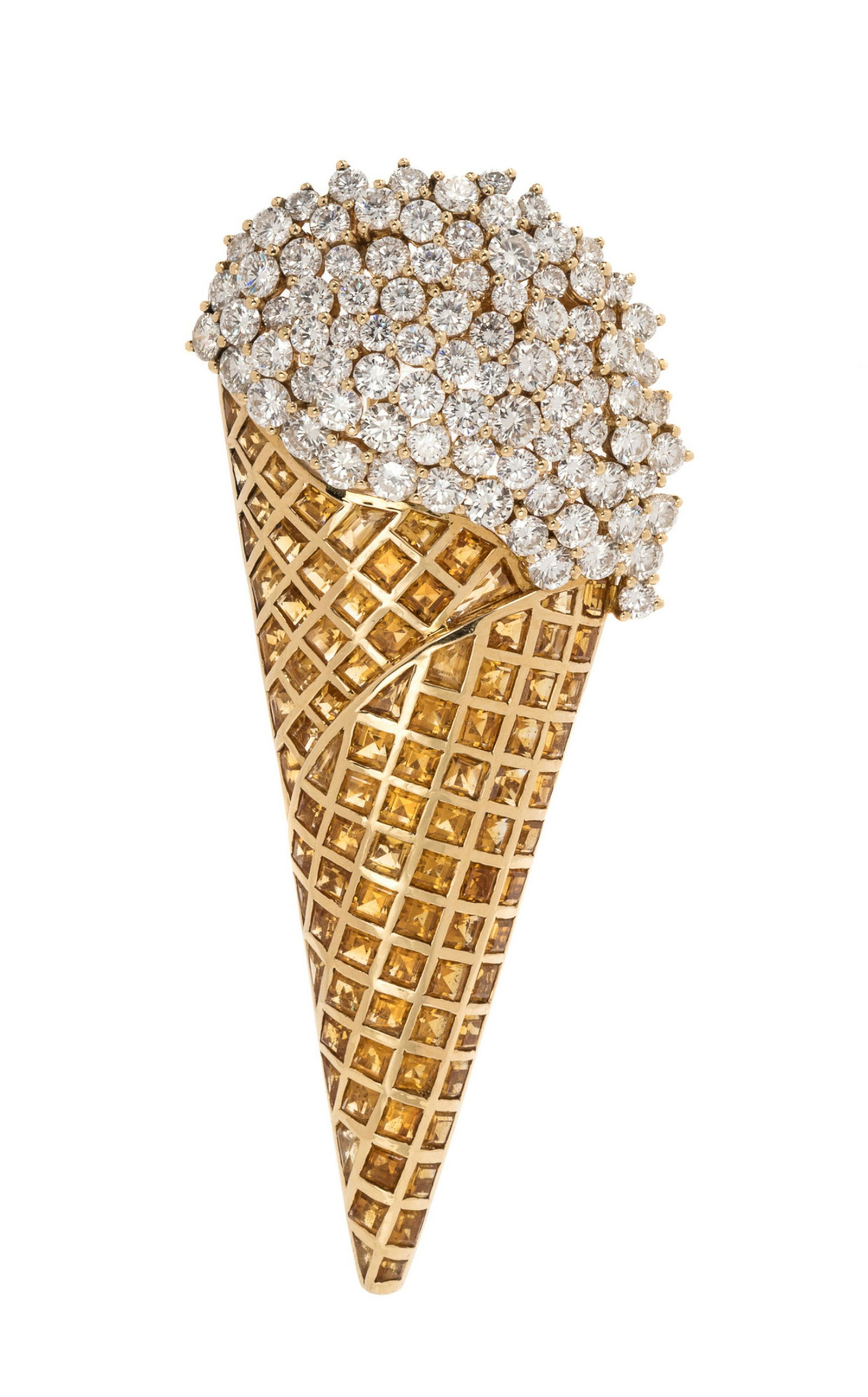 An 18 Karat Yellow Gold, Diamond and Citrine Ice Cream (1 of 1)