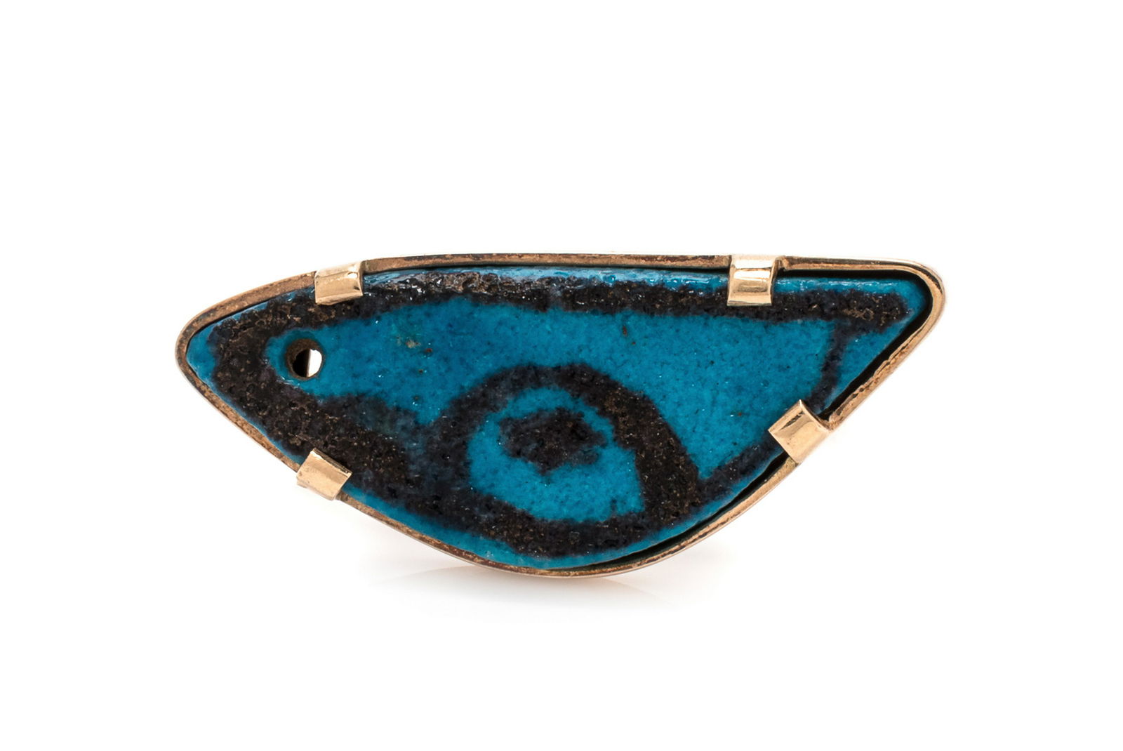 A 14 Karat Yellow Gold and Possibly Ancient Faience (1 of 1)