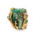 A Brutalist 18 Karat Yellow Gold, Emerald Crystal and
