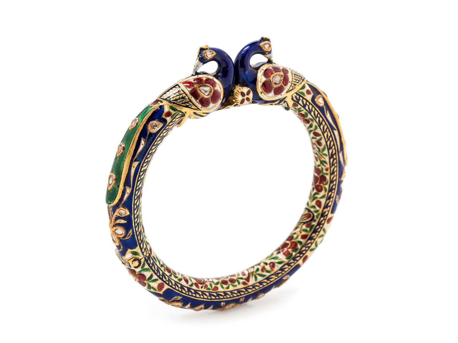 A High Karat Gold Kundan, Diamond and Polychrome Enamel (1 of 2)