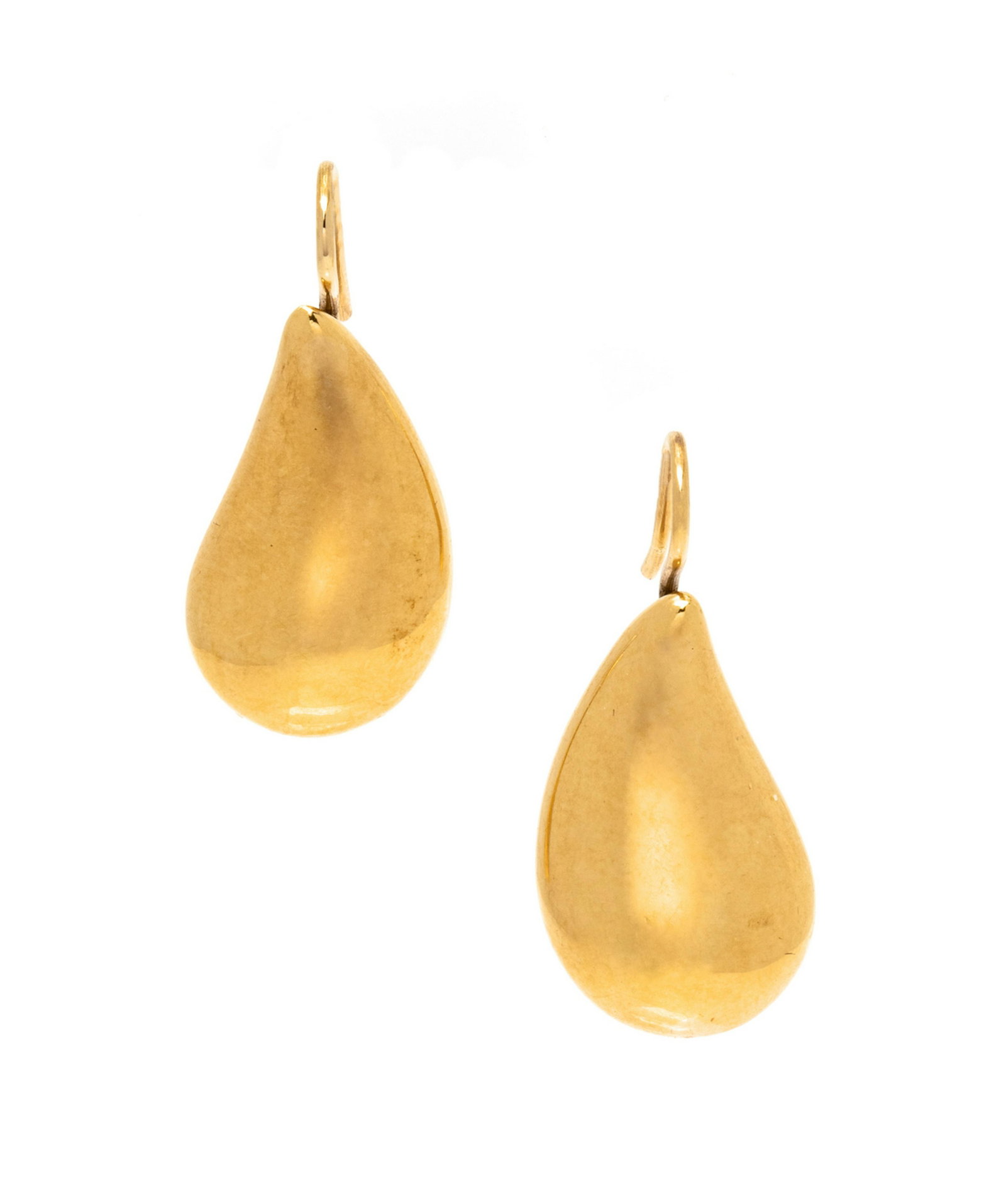 A Pair of 18 Karat Yellow Gold 'Teardrop' Earrings,: A Pair of 18 Karat Yellow Gold 'Teardrop' Earrings, Elsa Peretti for Tiffany & Co., consisting of organic sculptural drops. Stamp: 18K TIFFANY & CO. PERETTI. 5.40 dwts.