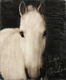 Joe Andoe (American, b. 1955) Untitled: Joe Andoe (American, b. 1955) Untitled (Horse Head), 1995 oil on canvas signed Joe Andoe (lower right) 23 3/4 x 19 3/4 inches.