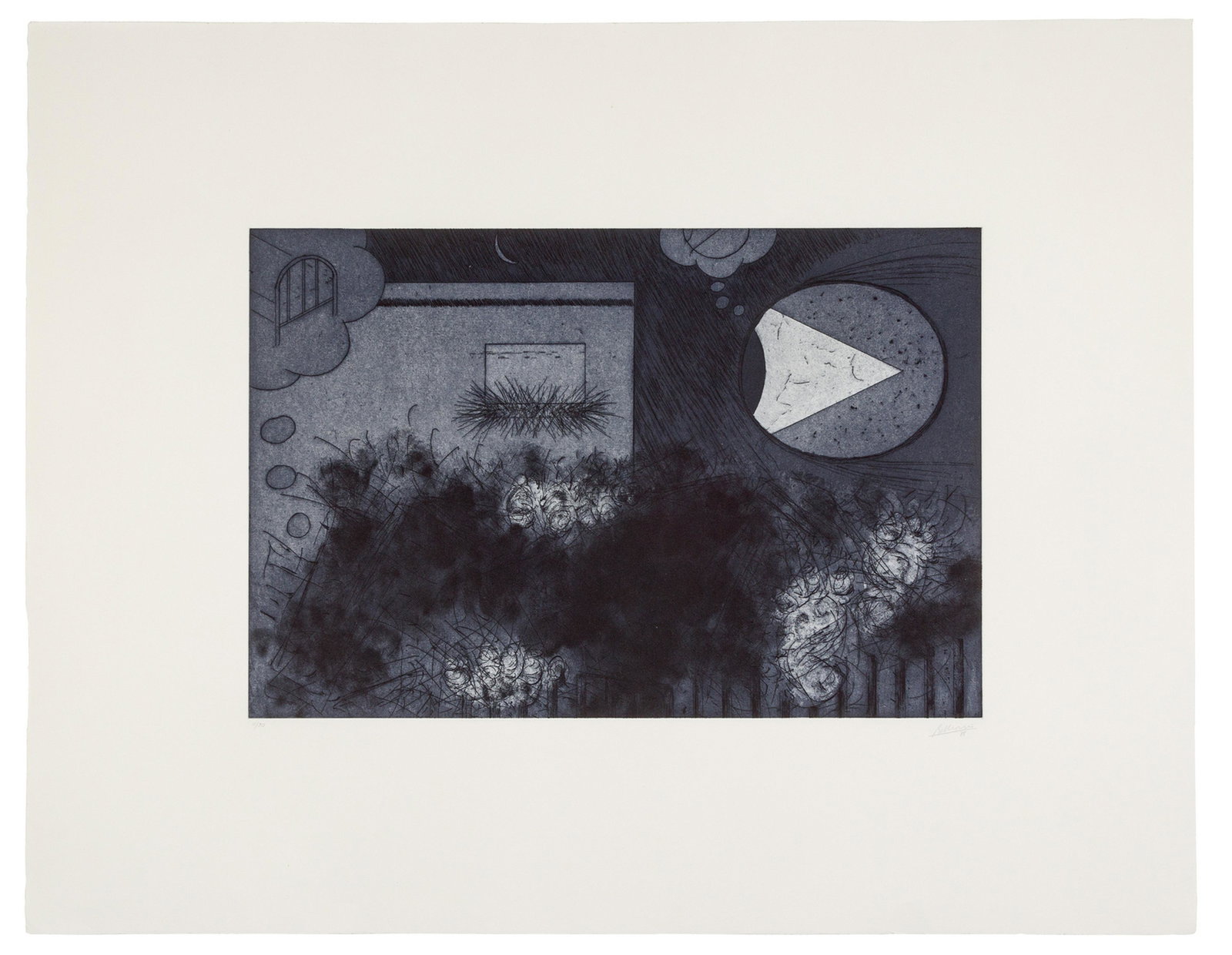 Robert Morris (American, b. 1931) Untitled, 1988: Robert Morris (American, b. 1931) Untitled, 1988 etching signed, dated and numbered 11/30 in pencil 15 1/2 x 23 1/2 inches. Property from the Collection of the Appleton Museum of Art, Ocala, Florida