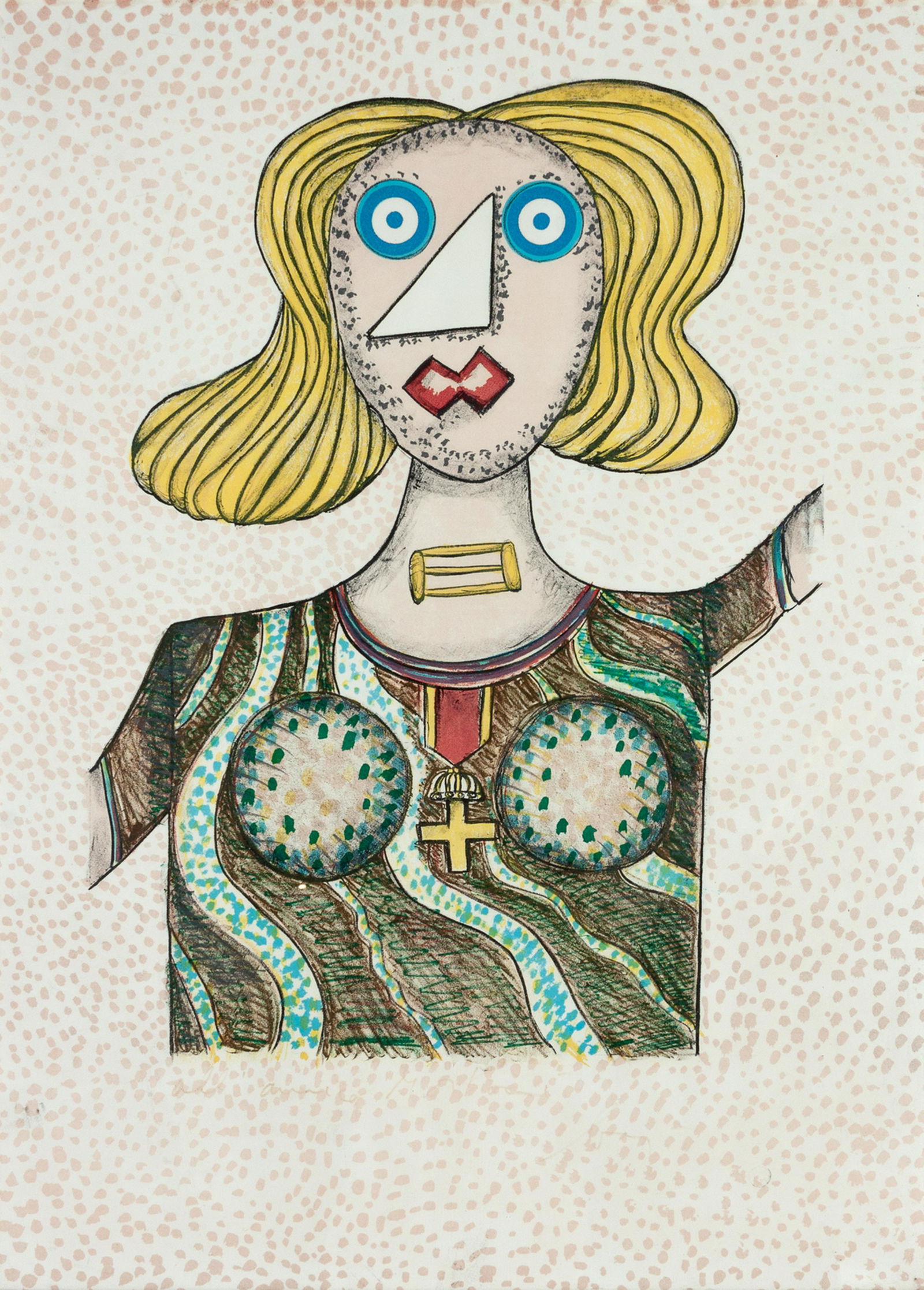 Enrico Baj (Italian, 1924-2003) Portrait of a Wom (1 of 1)