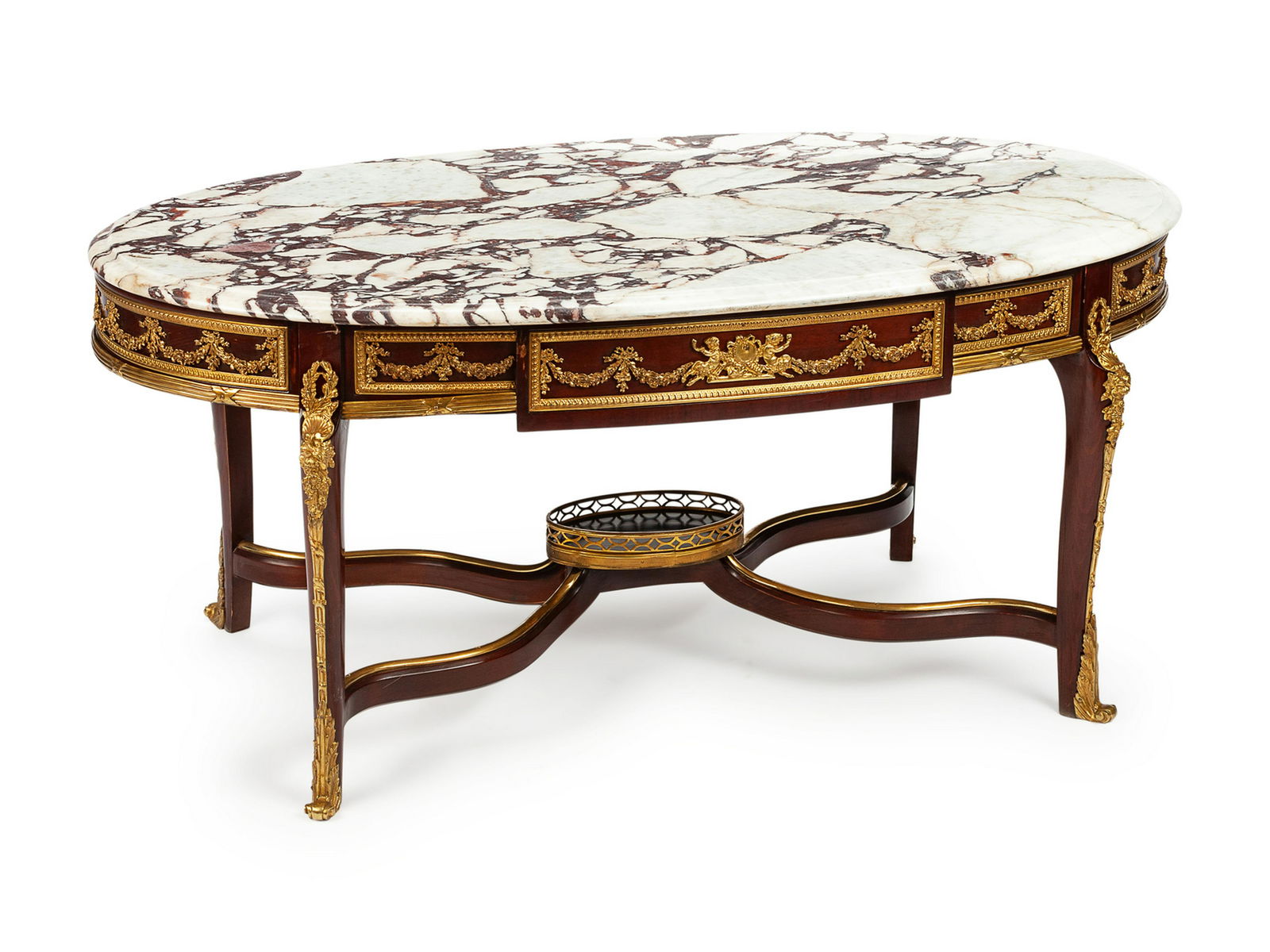 A Louis XV Style Gilt Bronze Mounted Mahogany Table (1 of 1)