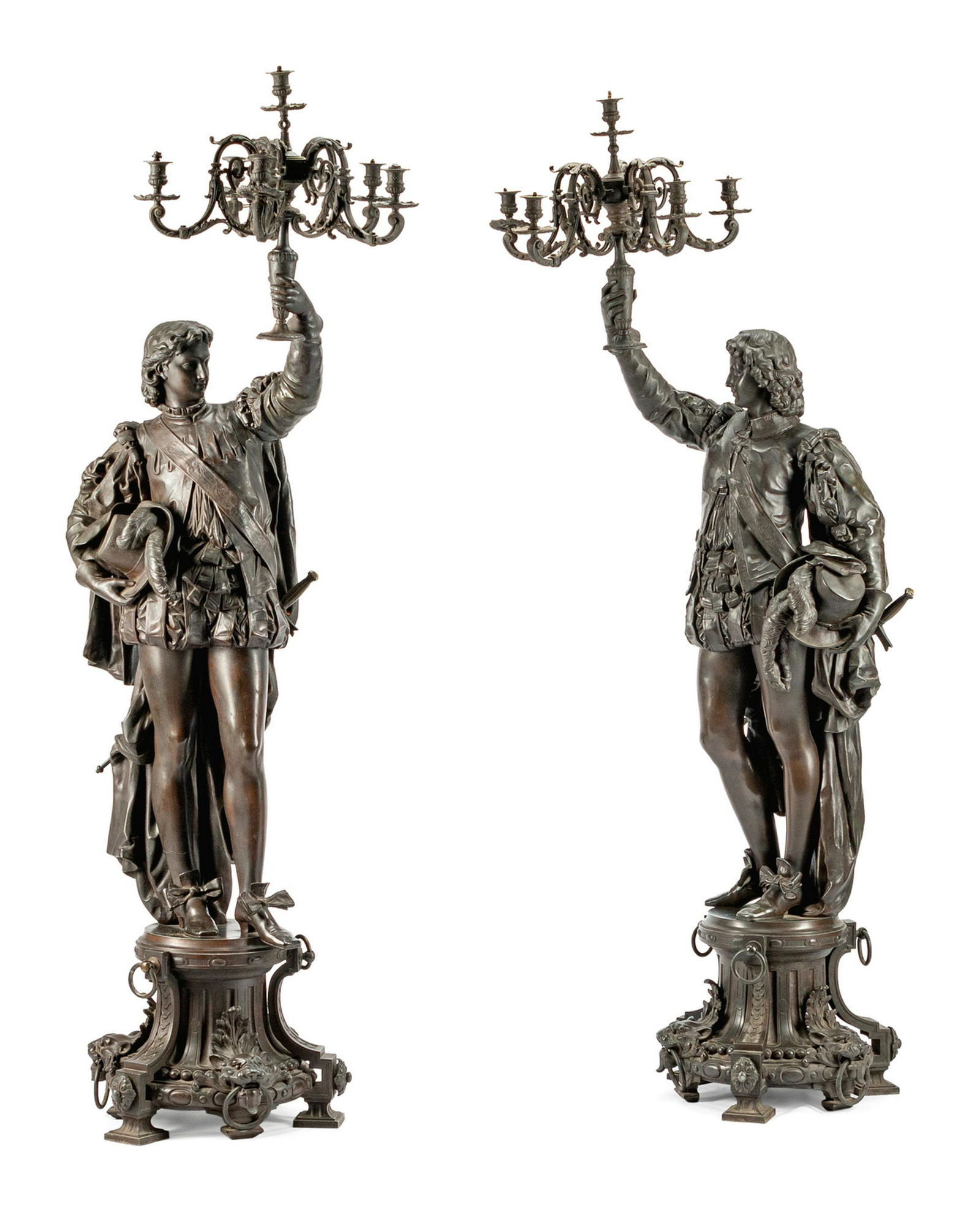 A Pair of French Patinated Metal Figural Torcheres (1 of 1)
