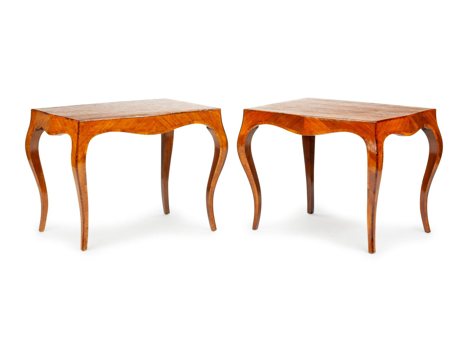 A Pair of Italian Parquetry Side Tables (1 of 1)