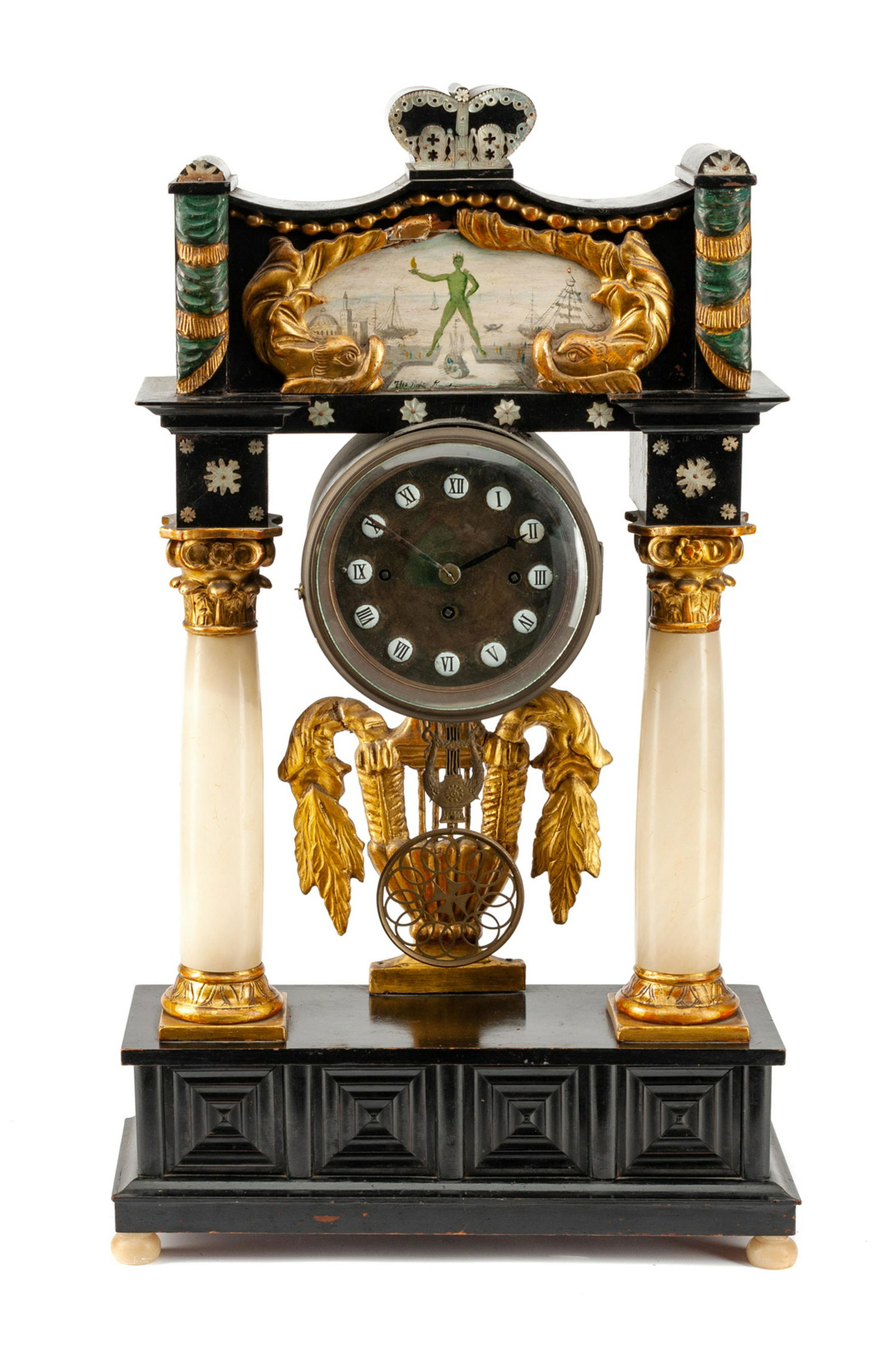 An Austrian Parcel Ebonized Mantel Clock (1 of 2)