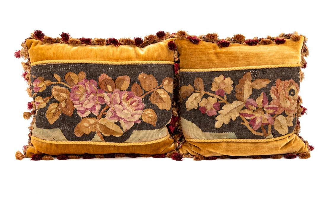 A Pair of Aubusson Upholstered Pillows (1 of 1)