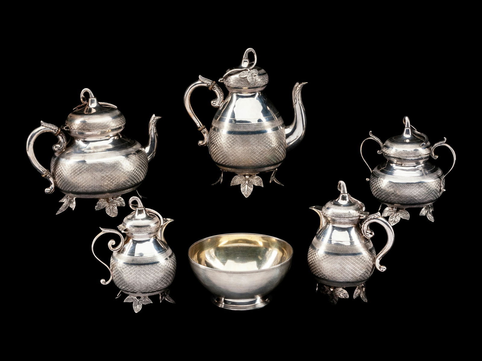 A Continental Silver Six-Piece Tea and Coffee Service (1 of 1)