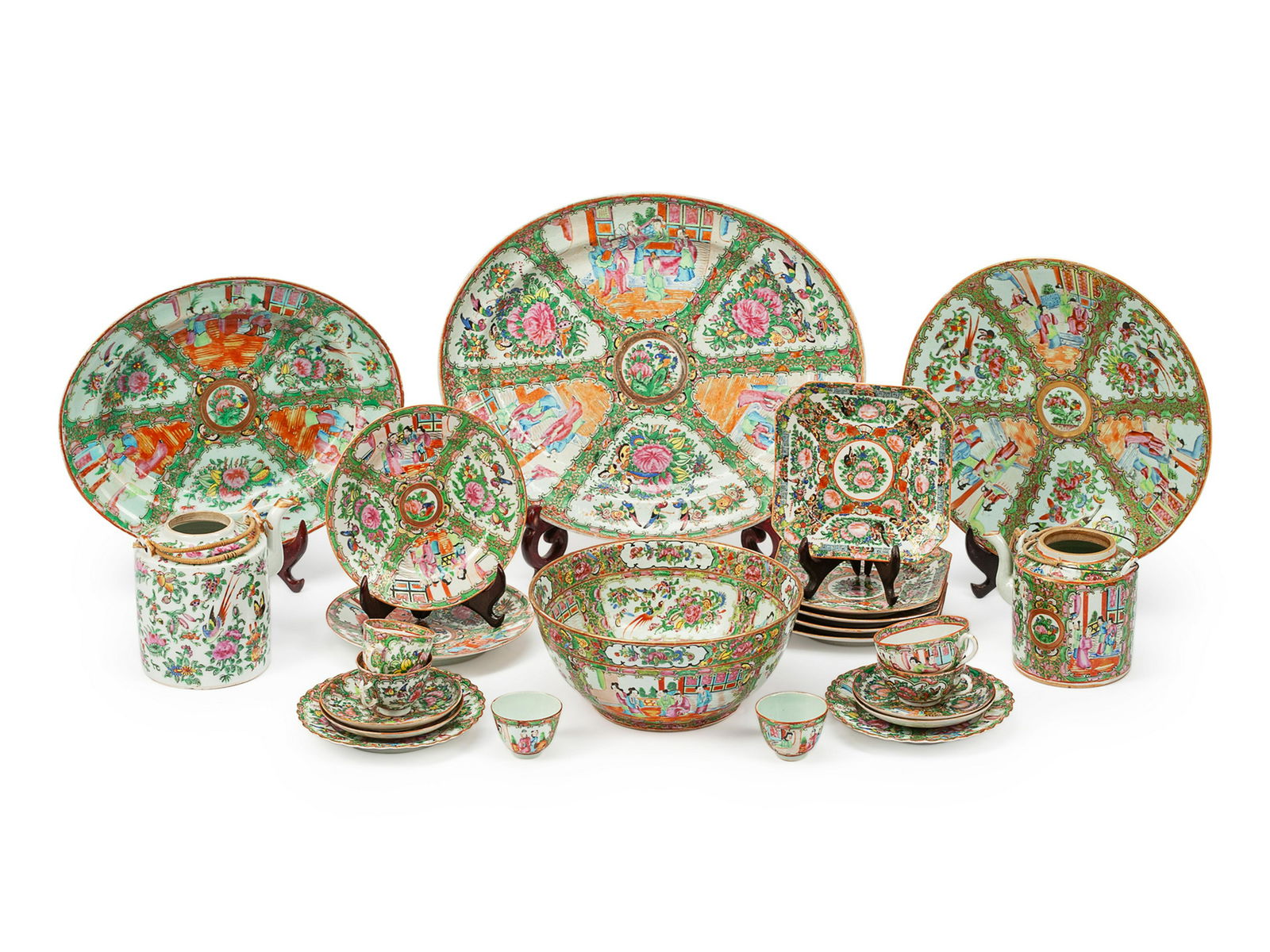 A Rose Medallion Porcelain Partial Dinner Service (1 of 1)