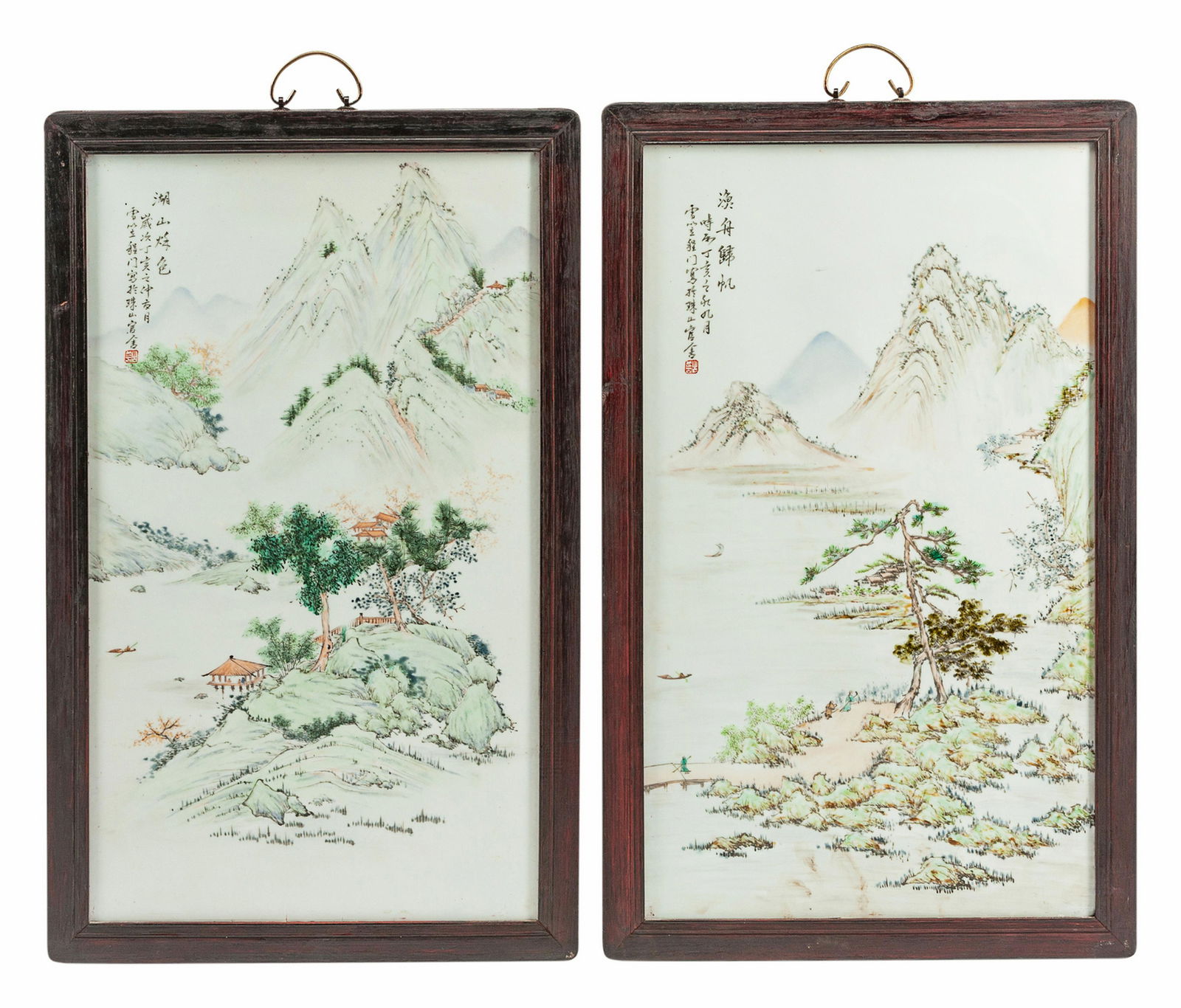 A Pair of Framed Chinese Porcelain Plaques (1 of 1)