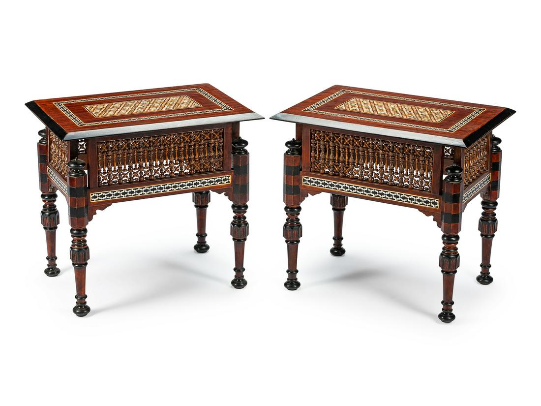 A Pair of Moorish Style Inlaid Rectangular Tables (1 of 1)