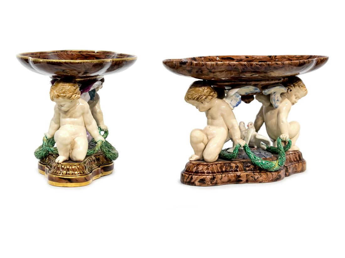 A Near Pair of Minton Majolica Tazza (1 of 1)