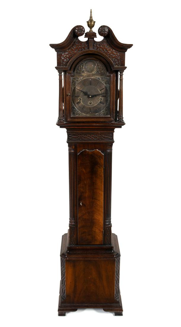 A George III Style Mahogany Dwarf Longcase Clock (1 of 1)