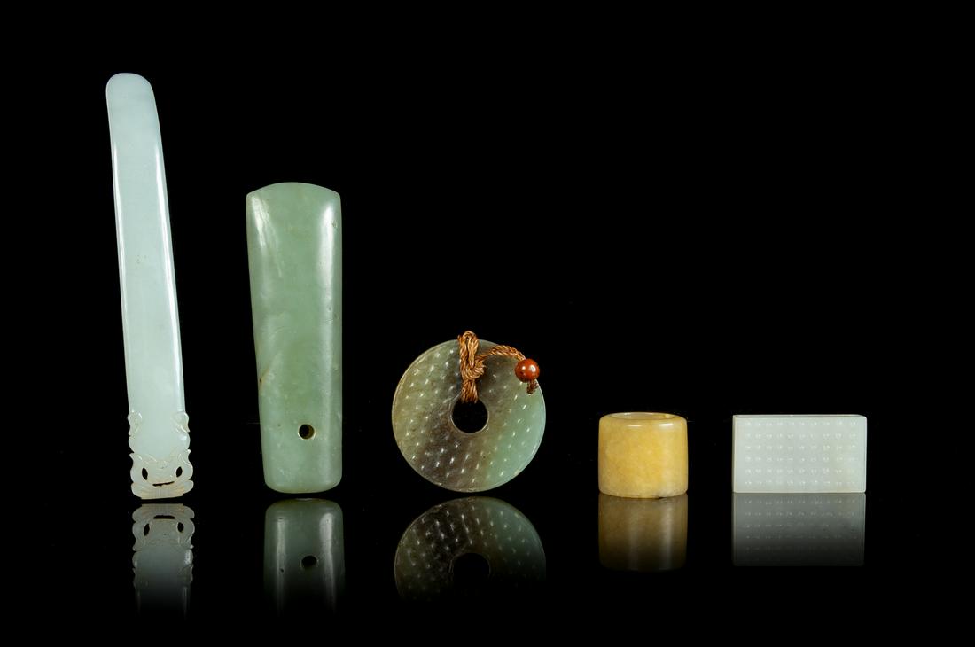 Five Jade Articles Largest: length 5 3/4 in., 15 cm. (1 of 1)