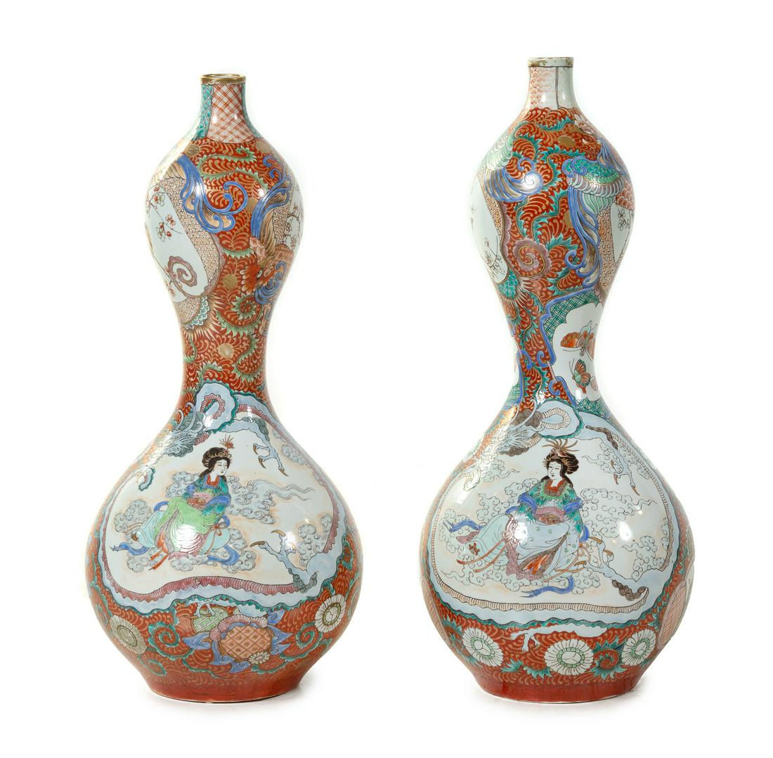 A Pair of Japanese Polychrome Enameled Porcelain (1 of 1)