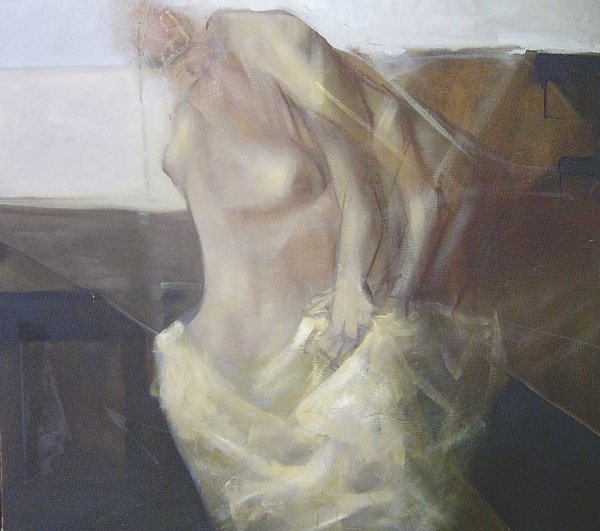 BRUCE SAMUELSON (American Contemporary): BRUCE SAMUELSON (American Contemporary) "FIGURE STUDY" signed verso, oil on canvas 47 1/2 x 53 in. Provenance: Robert Louis Gallery, Chestnut Hill, Pennsylvania.