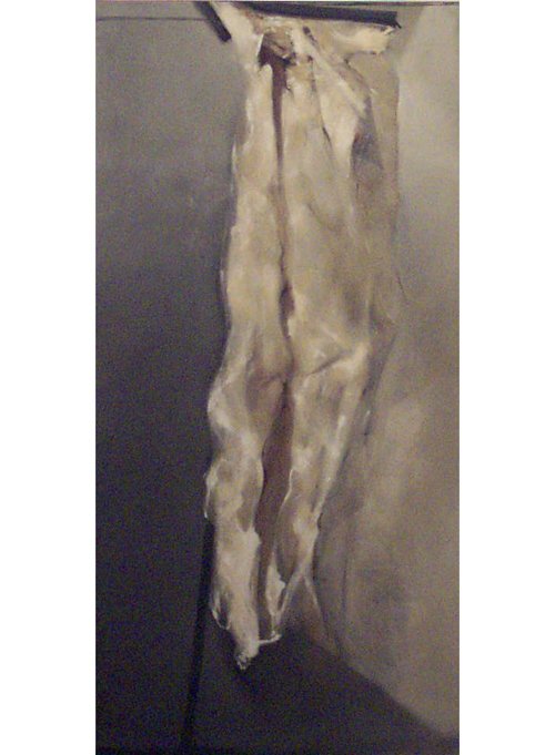 BRUCE SAMUELSON (American Contemporary): BRUCE SAMUELSON (American Contemporary) "TORSO" signed, inscribed and dated "74" verso, oil on canvas 91 x 49 in. Exhibited: Fellowship Annual Exhibition.