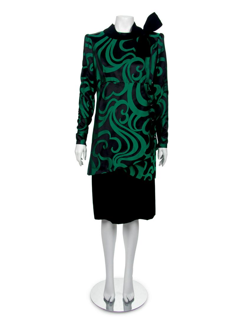 One Givenchy Cocktail Dress, One Bill Blass Cocktail: One Givenchy Cocktail Dress, One Bill Blass Cocktail Dress, and One Bill Blass Skirt Ensemble, 1970-80s Sold to benefit the Art Acquisition Fund at the Indianapolis Museum of Art at Newfield. The firs