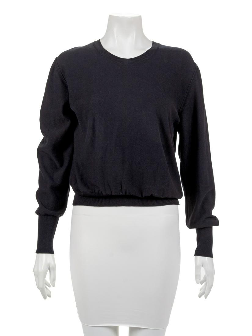 Two Sonia Rykiel Sweaters, 1990s-2000s: Two Sonia Rykiel Sweaters, 1990s-2000s The first; cotton with front pleats and a front hidden button closure. Label: Sonia Rykiel. Made in Italy. Size label: L. The second; cotton with a crew 