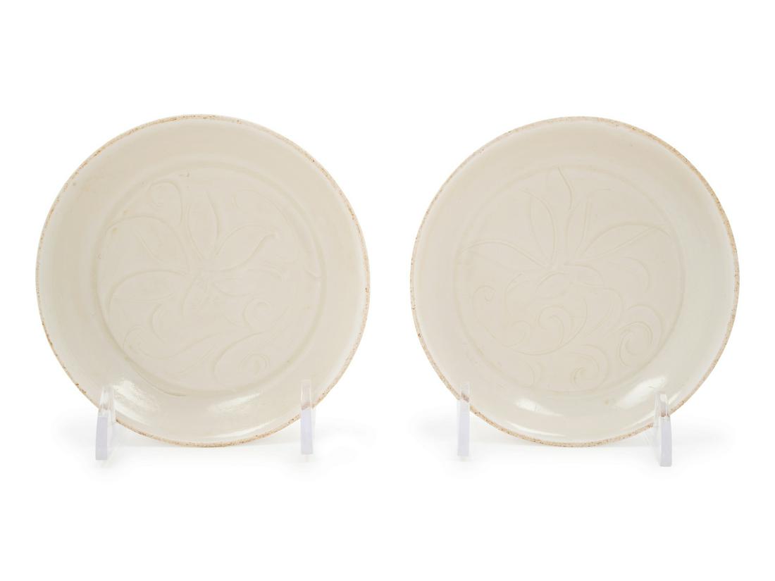 A Pair of Small Chinese Ding-Type Porcelain Dishes (1 of 1)